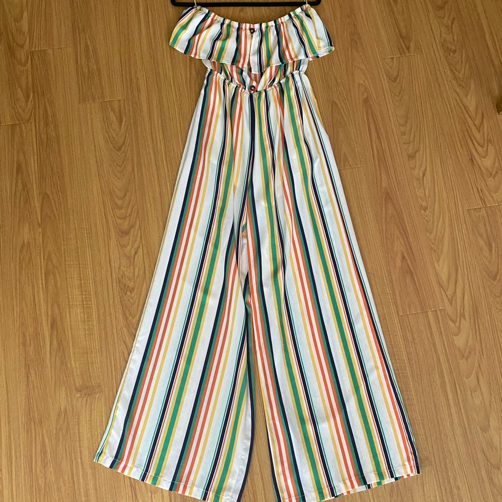Tube top multicolored jumpsuit